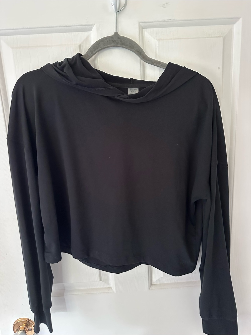 Roxy Black Cropped Hooded Sweatshirt